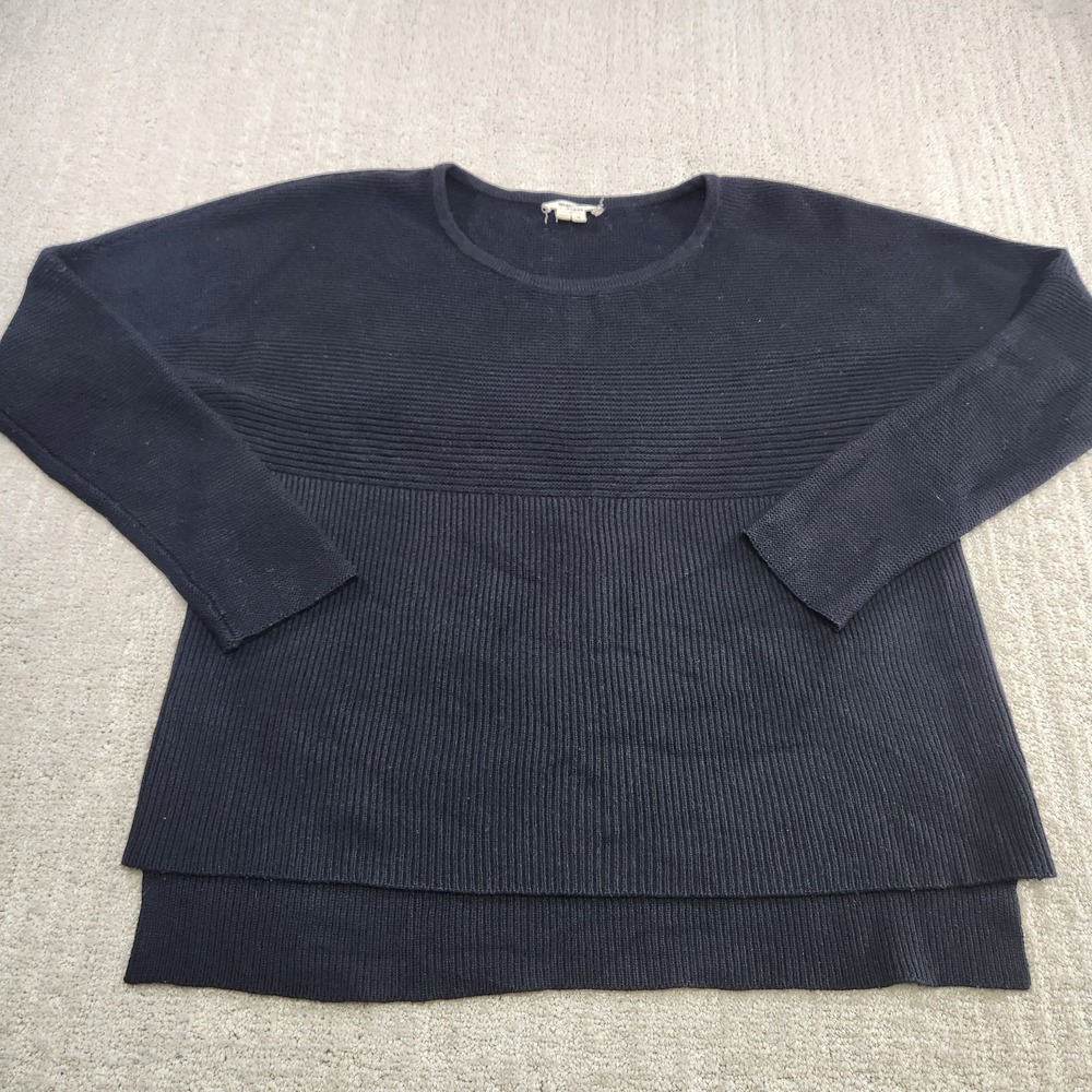 Helmut Lang Sweater Womens Small Oversized Fit Wool Blend Chunky Knit Crewneck